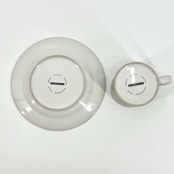 VTG 2004 Country Kitties Set/2 Coffee Mug Dessert Plate Black Cat DC Brown Co. - Picture 7 of 10